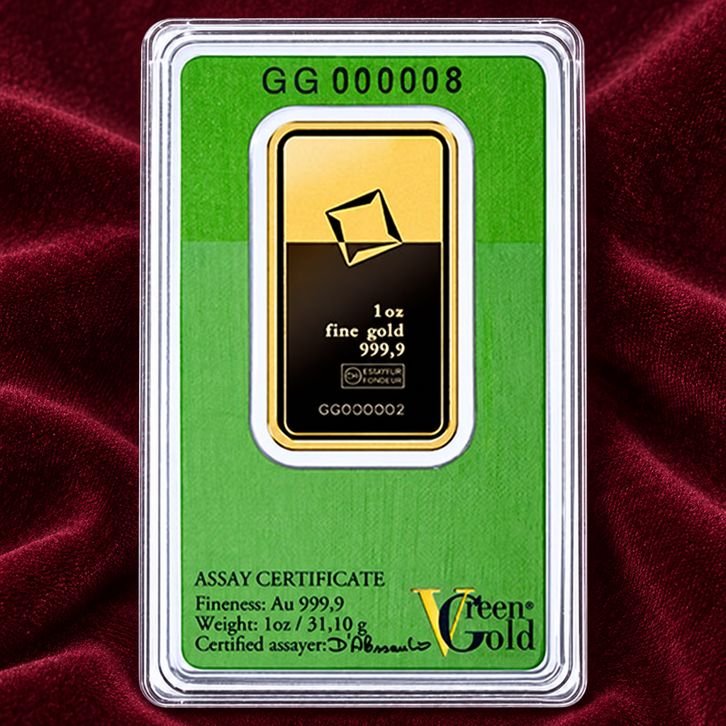 1 oz Goldbarren Valcambi GreenGold